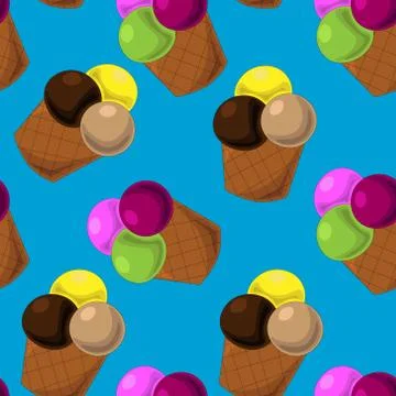 Seamless vector pattern with ice cream Illustrazione stock