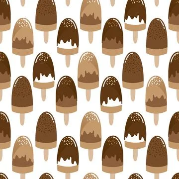 Seamless vector pattern with ice cream chocolate bars Stock Illustration