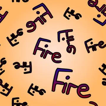 Seamless vector pattern illustration on an orange background Stock Illustration