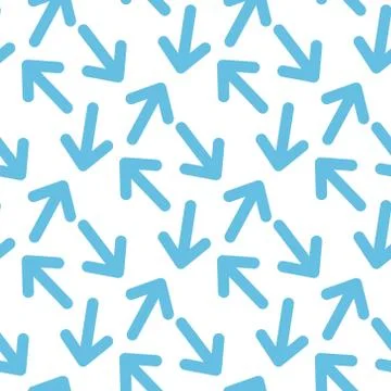 Seamless, vector, pattern with the image of arrows flying forward, on a white Stock Illustration