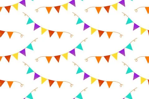Seamless vector pattern for Indian Diwali festival with festive colorful garl Stock Illustration