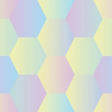 Seamless vector pattern with irridescent hexagons Illustrazione stock