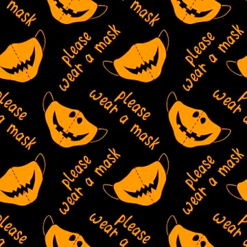 Seamless vector pattern isolated. Please wear medical face mask - simple illu イラスト素材