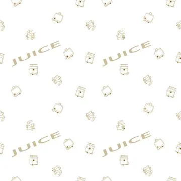 Seamless vector pattern of juicers on the background with the words. Stock Illustration