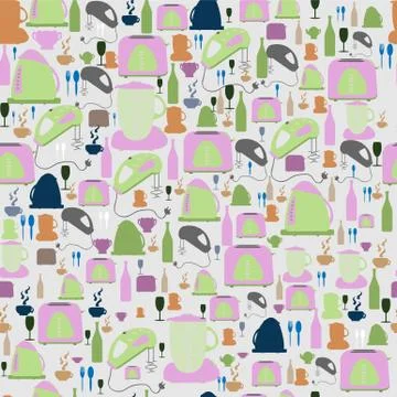 Seamless vector pattern. kitchen/food background Stock Illustration