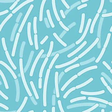 Seamless vector pattern with lactococcal bacteria. 스톡 일러스트