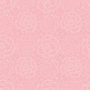 Seamless vector pattern with lacy flowers on pink Stock Illustration