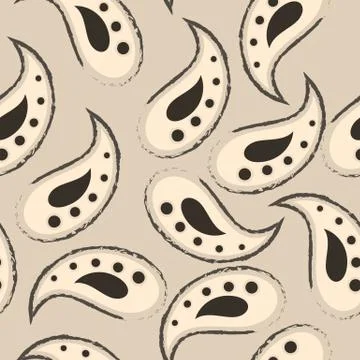 Seamless vector pattern of leaves with dots inside and torn edges. Print for  Stock-Illustration