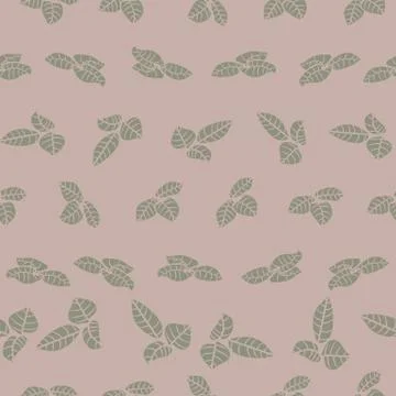 Seamless vector pattern with leaves in muted colors Illustrazione stock