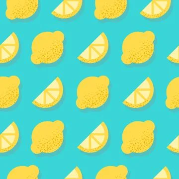 Seamless vector pattern with lemon on backdrop. Illustrazione stock
