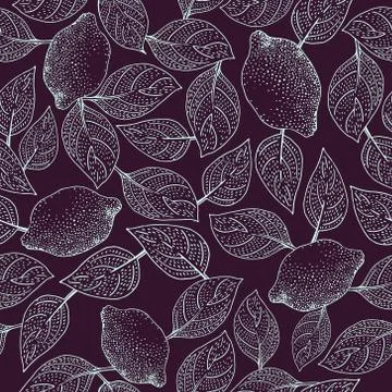 Seamless vector Pattern with Lemon Leaves Stock-Illustration