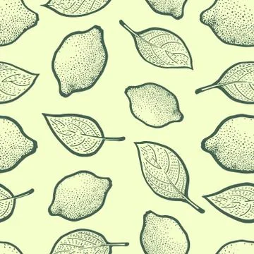 Seamless vector Pattern with Lemon Leaves Stock Illustration