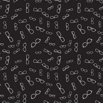 Seamless vector pattern with linear glasses 스톡 일러스트