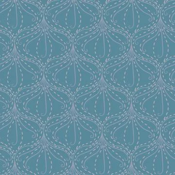 Seamless vector pattern with linear netting ornament in calm blue color Stock-Illustration
