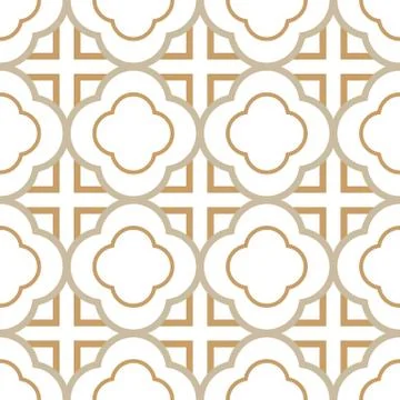 Seamless vector pattern with linear quatrefoils ornament in light colors イラスト素材