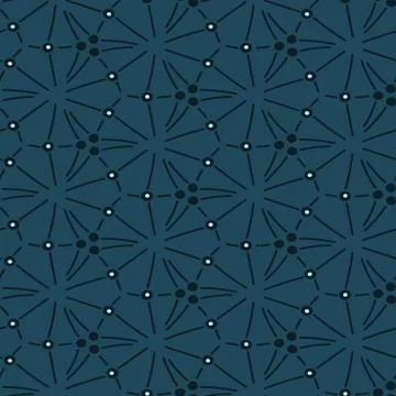 Seamless vector pattern with lines and dots forming hexagonal shapes Stock Illustration
