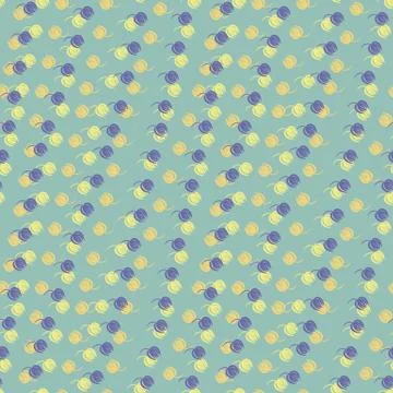 Seamless vector pattern with lines o tulip shapes in blue and yellow colors Stock Illustration