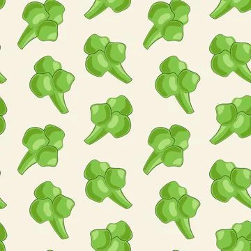 Seamless vector pattern with little green broccoli イラスト素材