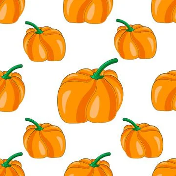 Seamless vector pattern with little orange pumpkin Illustrazione stock