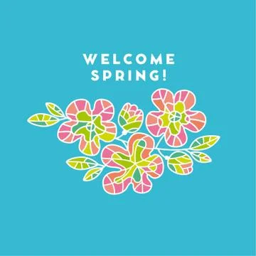 Seamless vector pattern with little pale color sakura flowers blossom. Floral Illustrazione stock