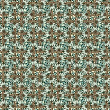 Seamless vector pattern with loral shapes and geometrics Stock Illustration