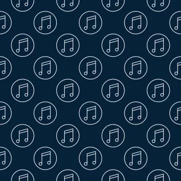 Seamless Vector Pattern made with Round Musical Note icon Illustrazione stock