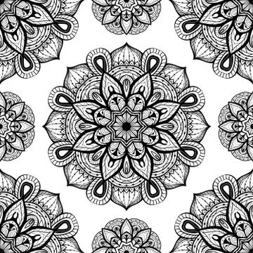 Seamless vector pattern of the mandala Stock Illustration