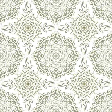 Seamless vector pattern with mandala ornament elegant lace on transparent b.. Stock Illustration