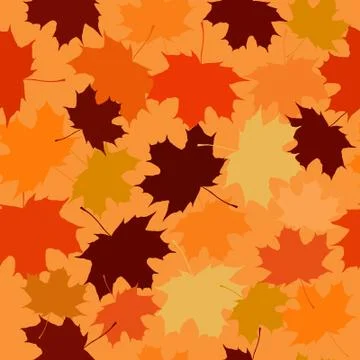 Seamless vector pattern of maple leaves. Stock Illustration