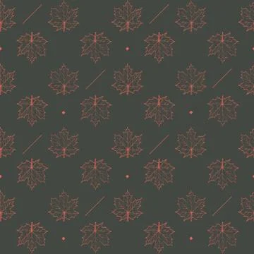 Seamless vector pattern with maple leaves 스톡 일러스트