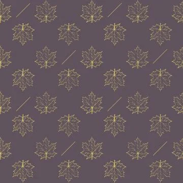 Seamless vector pattern with maple leaves 스톡 일러스트