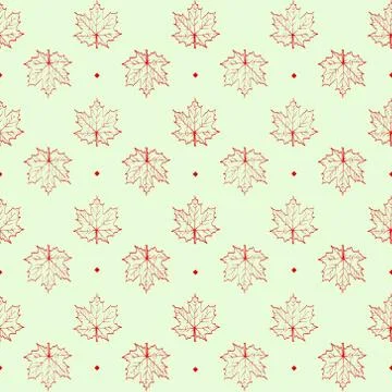 Seamless vector pattern with maple leaves 스톡 일러스트
