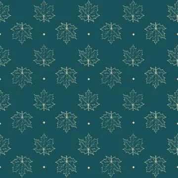 Seamless vector pattern with maple leaves Stock Illustration