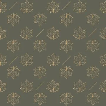 Seamless vector pattern with maple leaves Illustrazione stock