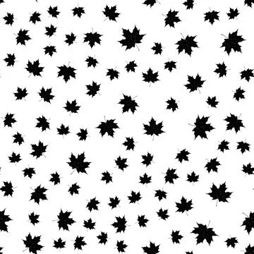 Seamless vector pattern of maple leaves. On a white background. Illustrazione stock