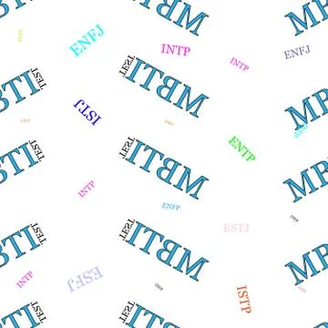 Seamless vector pattern. MBTI test. Isolated on a white background. イラスト素材