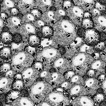 Seamless vector pattern with medical tools, virus cells, chemictry and other Stock Illustration
