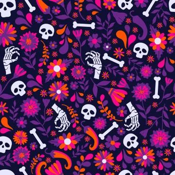 Seamless vector pattern with mexican elements. Perfect artistic background for 스톡 일러스트