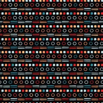 Seamless vector pattern. Modern broken line hand drawn dot stripes. Repeating Stockillustratie