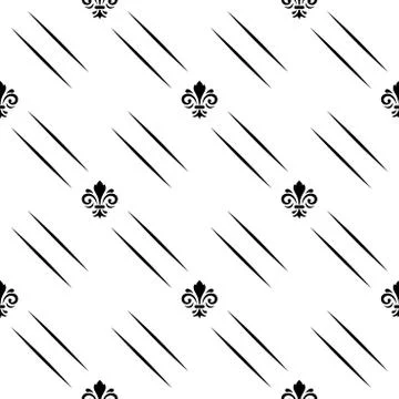 Seamless vector pattern. Modern geometric black and white ornament with diagonal Stock Illustration