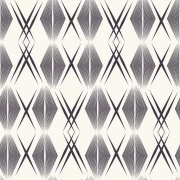 Seamless vector pattern. Modern geometric hand drawn linear diamond. Repeating 스톡 일러스트