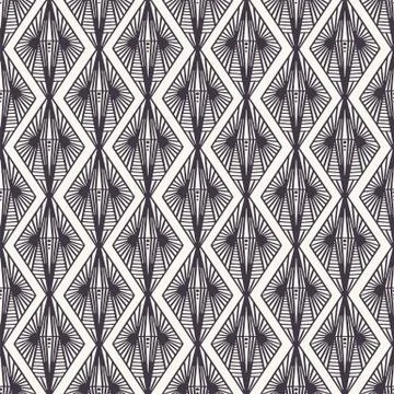Seamless vector pattern. Modern geometric hand drawn diamond damask. Repeating Illustrazione stock