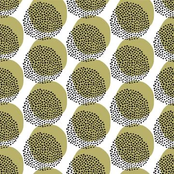 Seamless vector pattern. Modern geometric hand drawn seed circle. Repeating 스톡 일러스트