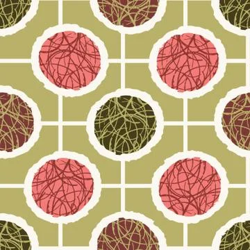 Seamless vector pattern. Modern stylish hand drawn dot grid stripes. Repeating Stock Illustration