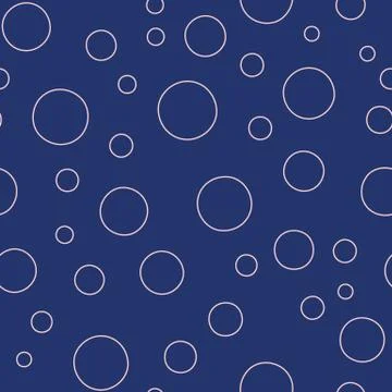 Seamless vector pattern with moon craters surface in navy blue Stock Illustration