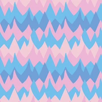 Seamless vector pattern with mountain stripes in pinks and blues Illustrazione stock