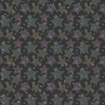 Seamless vector pattern with multi- colored translucent stars in pastel color Illustrazione stock