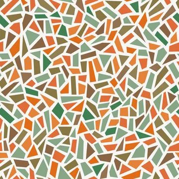 Seamless vector pattern. Multicolor broken vessel mosaic, tiles. Illustrazione stock