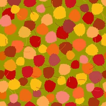 Seamless vector pattern of multicoloured rich acpen leaves Stock Illustration