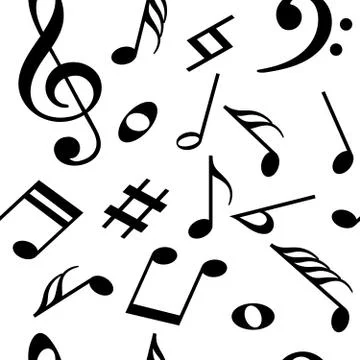 Seamless vector pattern with music notes 库存插图